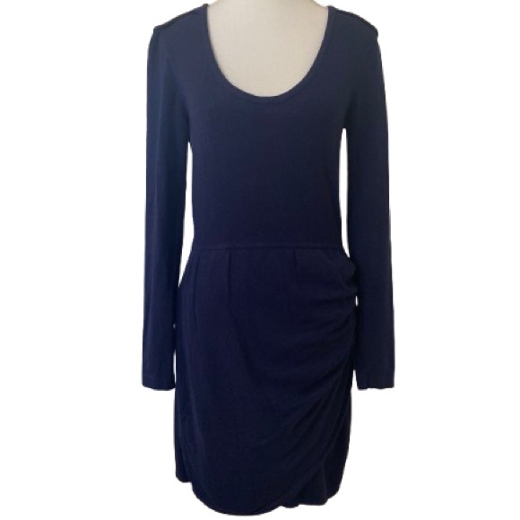 Boston Proper Navy Long Sleeve Dress - Picture 1 of 9
